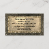 Visite Parties scintillant dorée or moderne carte de visi (Dos)