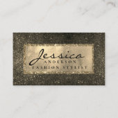 Visite Parties scintillant dorée or moderne carte de visi (Devant)