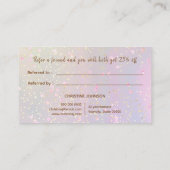 Visite parties scintillant en faux or Carte de référence  (Dos)