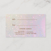 Visite parties scintillant en faux or Carte de rendez-vou (Dos)