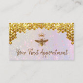 Visite parties scintillant en faux or Carte de rendez-vou (Devant)