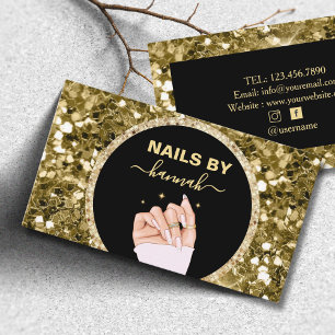 Visite Parties scintillant Femme Hand Nail salon Carte de