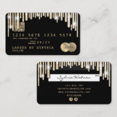 Visite Parties scintillant or à séchage par carte de créd (Devant / Derrière)