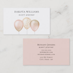 Visite Parties scintillant rose et or Ballons Carte de vi
