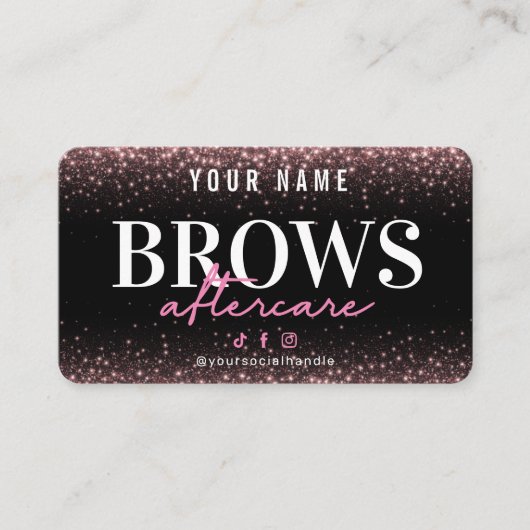 Visite Parties scintillant Rose Gold Brows carte de soins (Devant)