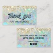 Visite parties scintillant simulée opale merci carte de v (Devant / Derrière)