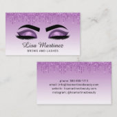 Visite Parties scintillant violet Lash Brow Carte de visi (Devant / Derrière)