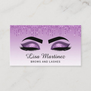 Visite Parties scintillant violet Lash Brow Carte de visi