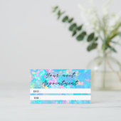 Visite pastel bleu opal texture photo carte de rendez-vou (Debout devant)