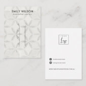 VISITE PASTEL DE LA CARTE D'AFFICHAGE DE CLIP FLORAL BLAN (Devant / Derrière)