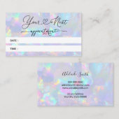 Visite pastel opal texture photo carte de rendez-vous pho (Devant / Derrière)