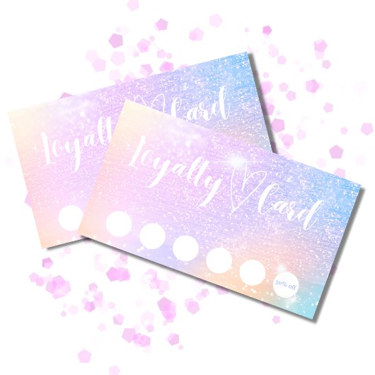 Visite Pastel Rainbow Parties scintillant Carte de fidéli