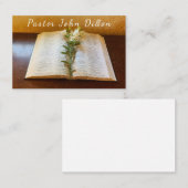Visite Pasteur, Ministre, Chrétien, Bible, Carte de visit (Devant / Derrière)