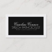Visite Pathologiste de la parole Carte de design noir et  (Devant)