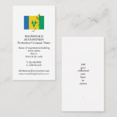 Visite Patriotique | LE DRAPEAU ST VINCENT | Carte de vis (Devant / Derrière)