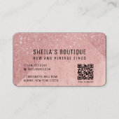 Visite Peach Parties scintillant QR Code et Carte de visi (Devant)