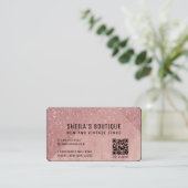 Visite Peach Parties scintillant QR Code et Carte de visi (Debout devant)