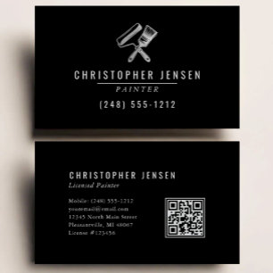 Visite Peintre Code QR Carte de Peintre Affaires Noir Arg