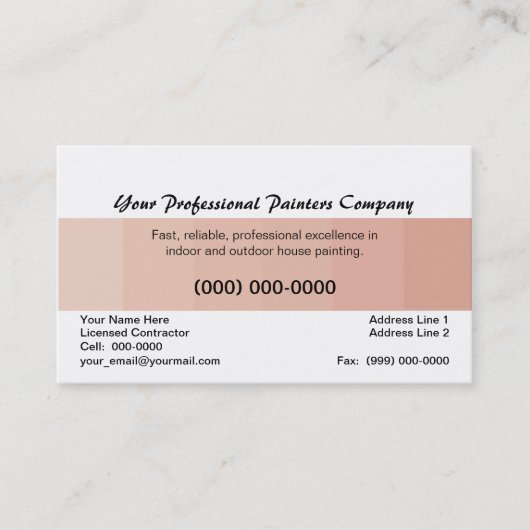 Visite Peintre professionnel de Chambre, carte beige de (Devant)