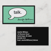 Visite Penser Cloud Parler Psychothérapeute Carte de visi (Devant / Derrière)