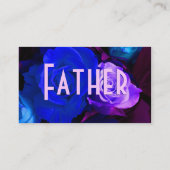 Visite Père Bleu Violet Roses I Carte de profil (Dos)