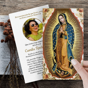 Visite Père Noël Maria, Carte de prière Virgen de Guadalu