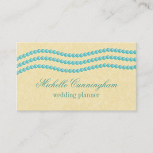 Visite Perles élégantes carte de visite, turquoise