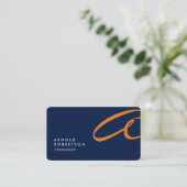 Visite Personnaliser Monogramme bleu clair Carte de visit (Debout devant)