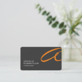 Visite Personnaliser Monogramme gris clair Carte de visit (Debout devant)