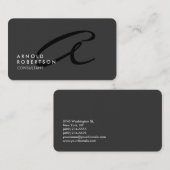 Visite Personnaliser Monogramme gris clair Carte de visit (Devant / Derrière)