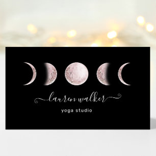 Visite Phases de la lune rose pâle Yoga Studio Carte de v