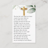 Visite Photo botanique Carte de prière funéraire (Dos)