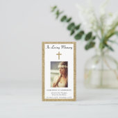 Visite Photo Carte de prière funéraire commémorative Symp (Debout devant)