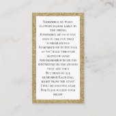 Visite Photo Carte de prière funéraire commémorative Symp (Dos)
