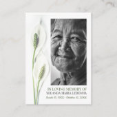 Visite Photo Élégante, Fleurs Lily, Carte de prière (Devant)