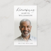 Visite Photo funéraire Se souvenir du nom Carte de prière (Devant)