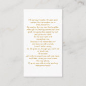 Visite Photo Funeral Memorial Gold Script Carte de prière (Dos)