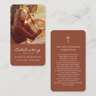 Visite Photo Memorial Terracotta Burnt Orange Carte de pr