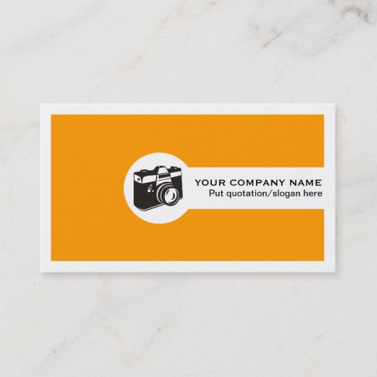 Visite Photographe féminine carte de visite-orange (Devant)