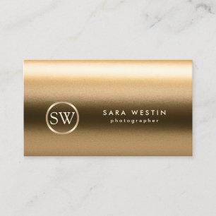 Visite Photographe Gold Texture Monogramme Carte de visit
