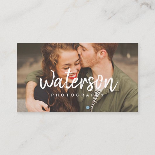 Visite Photographie moderne Script blanc | CARTE DE VISIT (Devant)