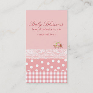 Visite Pink Baby Blossoms Vérifie Dots Dentelle Carte de
