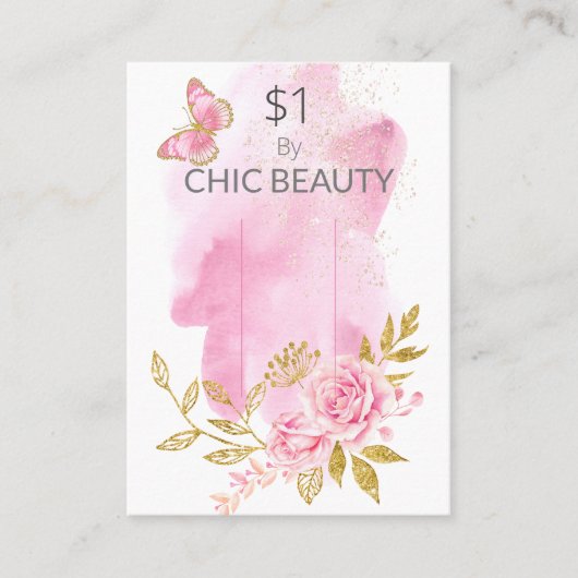 Visite Pink Floral Savon Exemple de carte d'affichage du (Devant)