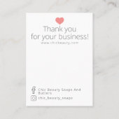 Visite Pink Floral Savon Exemple de carte d'affichage du (Dos)