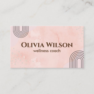 Visite Pink Watercolor Yoga Wellness Coach Carte de visit