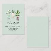 Visite Plantes de la Maison | Mint - Carte d'insertion dé (Devant / Derrière)