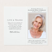 Visite Plié Dans Love Memory Carte de prière (Extérieur déplié)