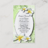 Visite Plumeria élégant de blanc de vert de carte de (Dos)