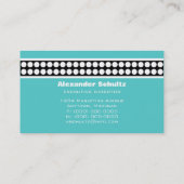 Visite Points modernes Carte de visite, Turquoise (Dos)