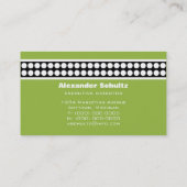 Visite Points modernes Carte de visite, Vert clair (Dos)